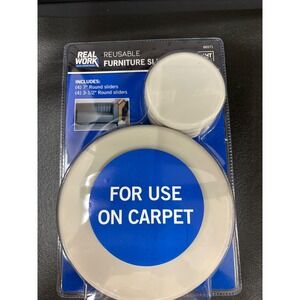 Real Work 8 Piece Reusable Furniture Sliders for Carpet 7in and 3.5in 66571